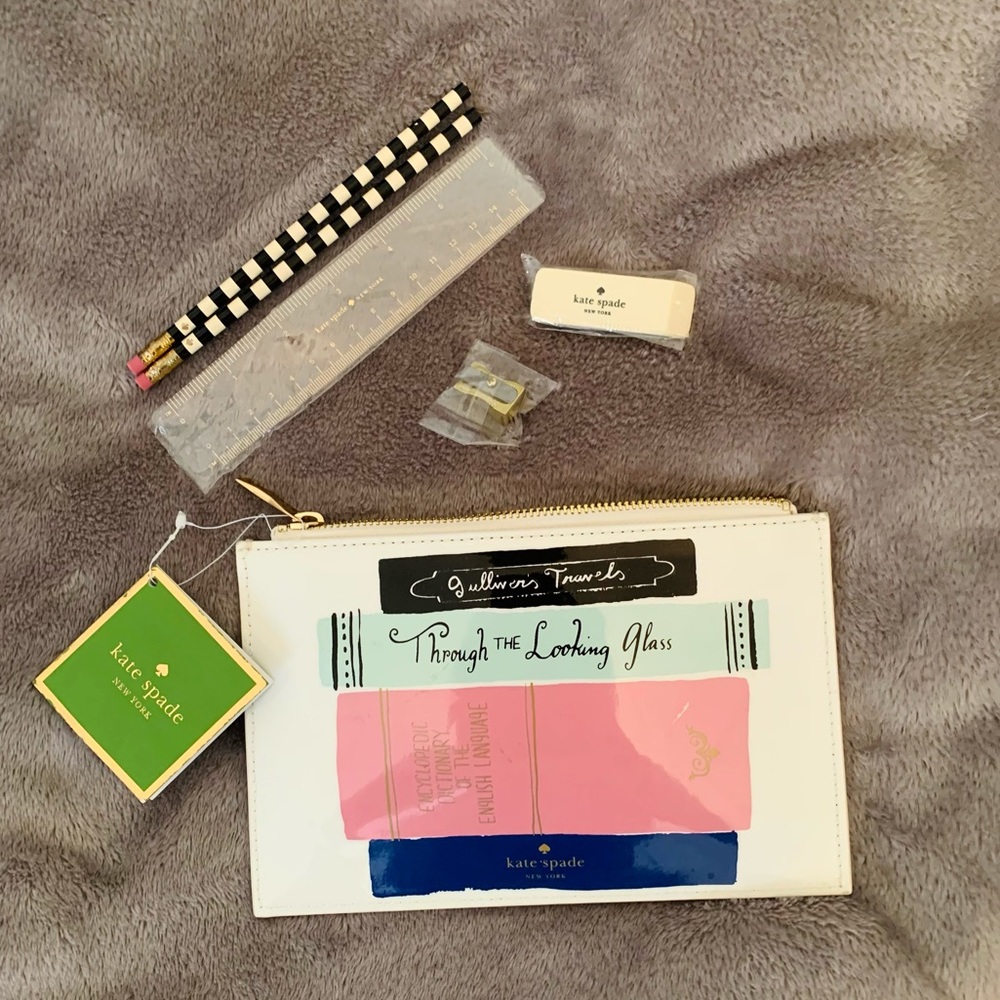 NWT Kate Spade Pencil bag Books  The Classics